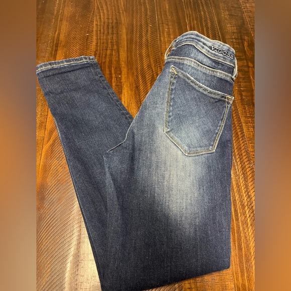 Vigoss Thompson Tomboy Fit Ankle Denim Jeans Low Waist Rise Distressed Dark Wash - Picture 12 of 13